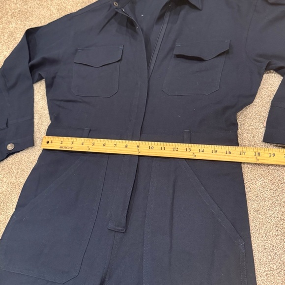 Rivet Utility Dynamo stretch organic cotton jumpsuit powerhouse navy blue NWOT - Picture 10 of 14
